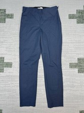 Everlane The Bi Stretch Work Pants Womens 6 Blue Cotton Side Zip Ankle Slit