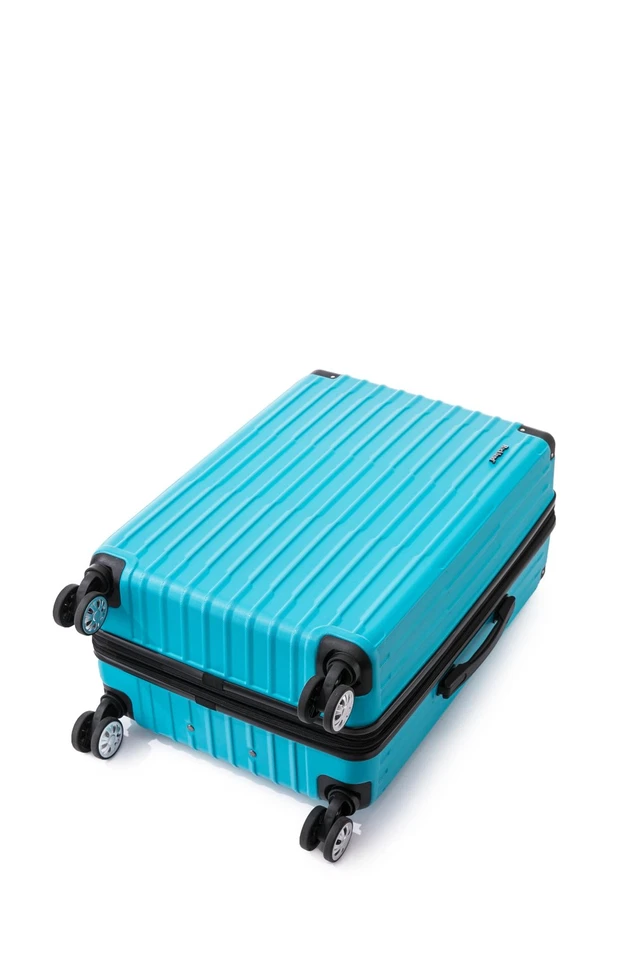 3 Luggage Set, 2-Piece Hardside Spinner Wheel Uprights with Tote, Turquoise - Image 2 of 4