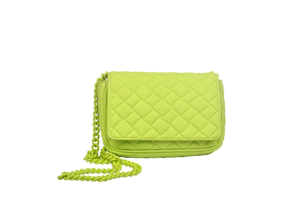 TOP BAND Borsa A Tracolla Donna In Ecopelle Colorblock – Verde Chiaro - 4