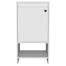 Atlin Designs Modern Metal Free Standing Vanity Cabinet in White