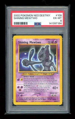 Pokemon Shining Mewtwo Neo Destiny Unlimited Holo Secret Rare #109 PSA 6