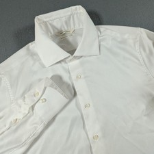 Suitsupply Dress Shirt Mens 15.75 Slim Fit White Supima Cotton Traveller