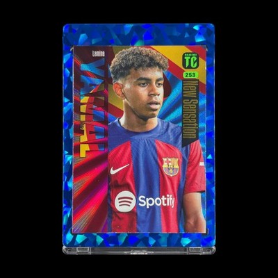 LAMINE YAMAL ROOKIE RED & BLUE LAZER HOLO 2023-24 Panini Top Class New Sensation