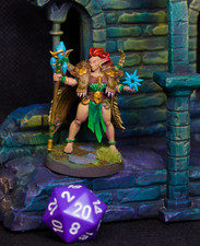 D D 32mm Elf Female Spellcaster Wizard/Sorcerer/Druid   Hand-Painted   16K