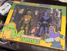 NECA TEENAGE MUTANT NINJA TURTLE MICHELANGELO vs FOOT SOLDIER 2 PACK TMNT 2019