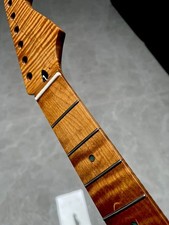AAAAA DIY Stainless 22Frets gloss Roasting Flame Maple Electric guitar Neck