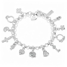 S925 Silver Thirteen Hanging Pieces Bracelet for Women, Elegant Gift Jewelry