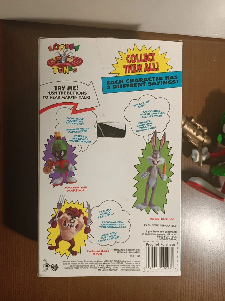 Marvin the Martian Talking Figure - Tyco, 1993 - Working, Open Box, Looney Tunes - Image 2 of 4