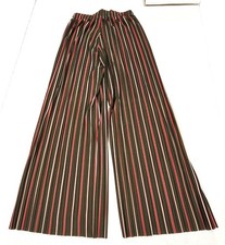 No Brand Boho Pants one size Multicolor Stripe Elastic/Tie-Waist Wide-Leg