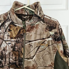 ScentLok Camo Timber Fleece Full Zip Jacket Funnel Neck Men's Size L Gorpcore