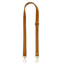 Adjustable PU Leather Purse Strap with Gold Swivel Clasps 26-51 Inch, Brown