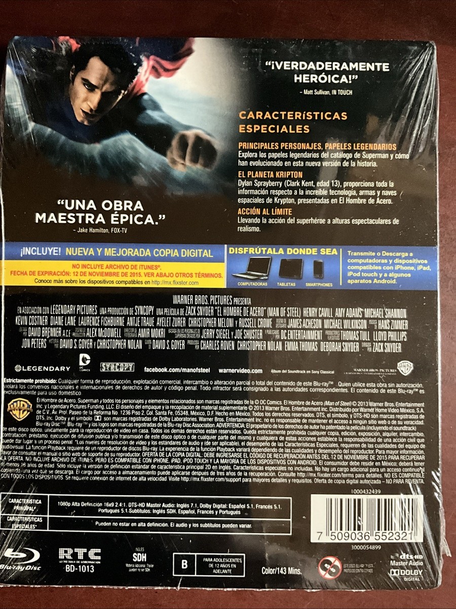 Man of Steel (Spanish Version) [Blu-ray + DVD] NEW! | eBay