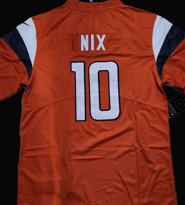 kid's customized Broncos Bo Nix 10 KIDS Size s-xl Stitched Nwt tangerine