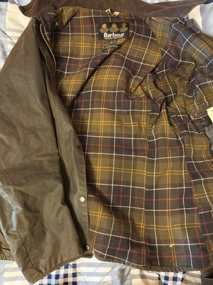 *RARE*  *Vintage* Authentic Barbour Green Waxed Jacket Size US 8, UK 12