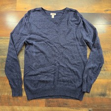 Cat Jack Boys V Neck Sweater Large 12/14 Gray Cotton Knit Long Sleeve