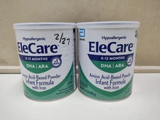 2 X Elecare Infant Formula DHA | ARA 14.1oz Exp 10/01/2026