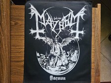 MAYHEM, DAEMON, SEW ON CANVAS SCREEN PRINTED LARGE BACK PATCH