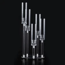 5 Arm Acrylic Clear Candelabra Centerpiece for Wedding Acrylic Candle Stick H...