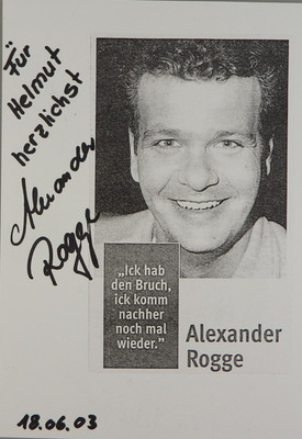 Autograph German TV and Theatre Actor Alexander Rogge (121725)