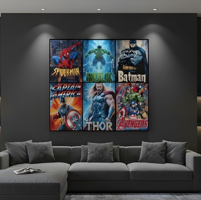 Superhelden Poster Konvolut A4 Wandbilder Kinderzimmer Deko