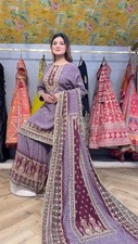 Latest Collection Chinnon Silk Palazzo Suit With Dupatta For Women And Girls
