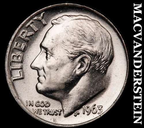 1963 Silver Roosevelt Dime - Choice Gem Brilliant Unc  Lustrous  #i7031