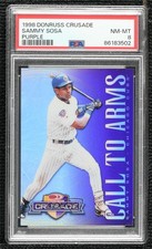 1998 Donruss Crusade Call to Arms Purple 33/100 Sammy Sosa PSA 8 00em