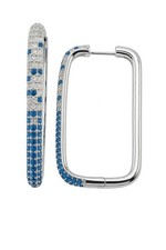 Blue Code – Creolen aus 960 Argentium Silber