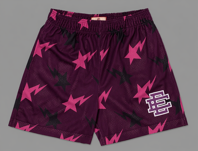 NEW Eric Emanuel EE Basic Short Bape X Miami Purple Pink Black