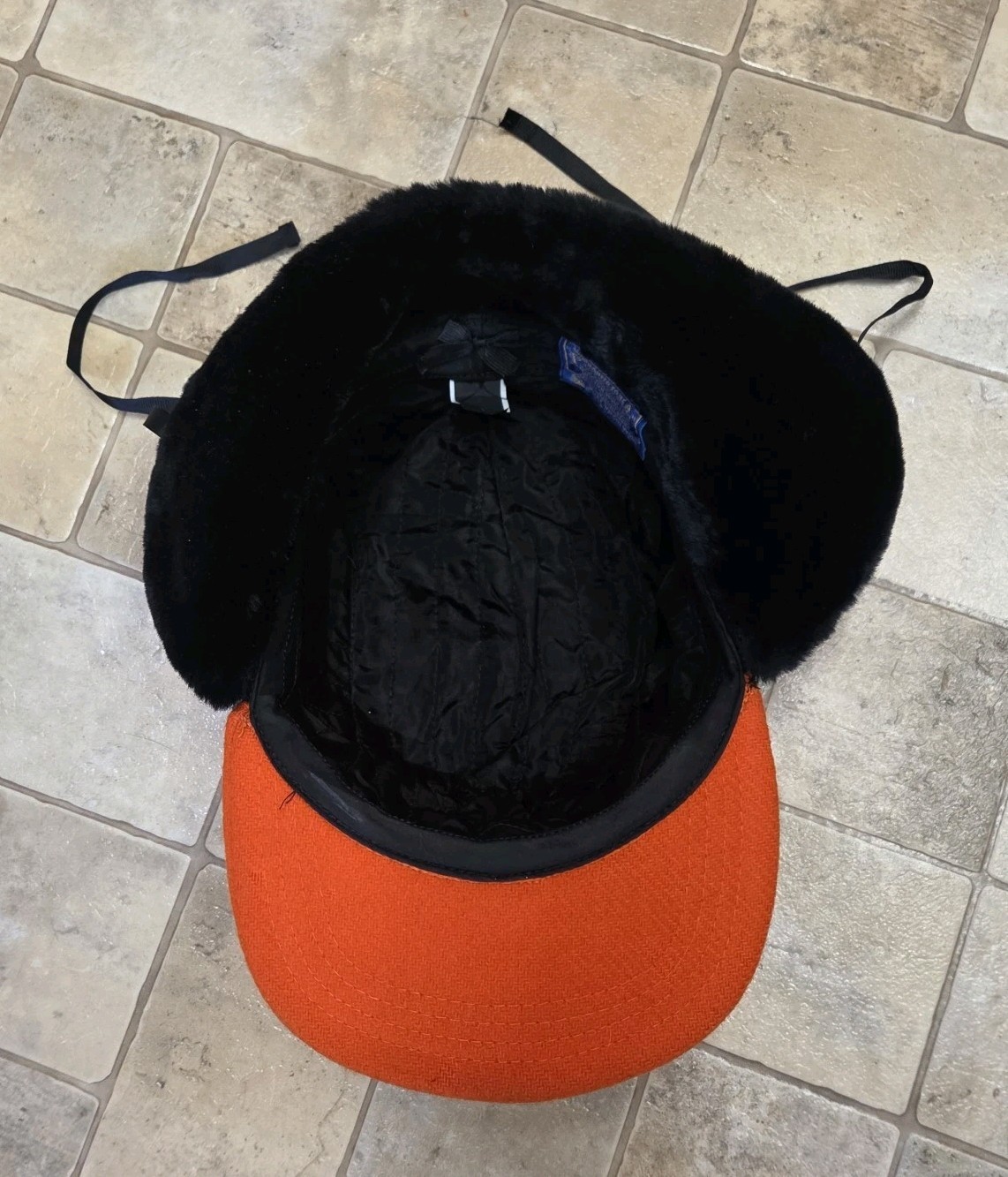 Vintage Pendleton Wool Trapper Hat Solid Orange S… - image 8