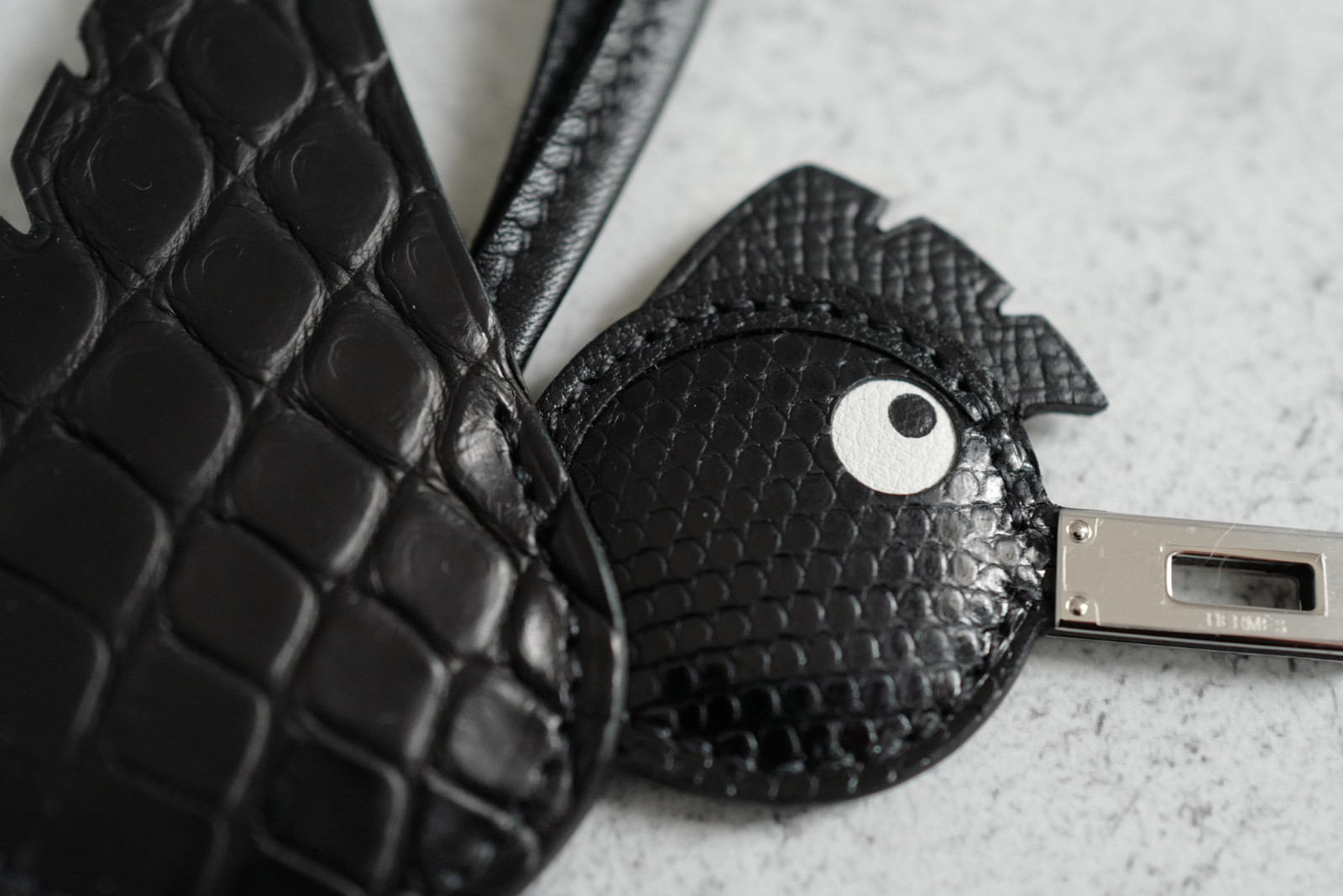 Hermès Birdy Charm Noir Alligator/Lizard/Epsom Calfskin Palladium Hardware image 5