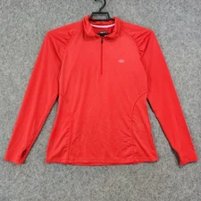 Alex + Abby Shirt Women XL Red Quarter Zip Pullover Athletic Stretch Long Sleeve
