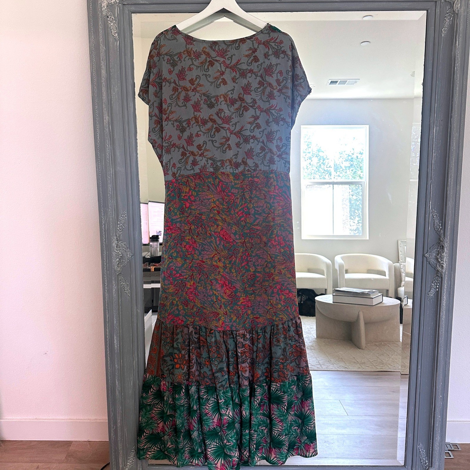 Karma Highway Mixed Pattern Patchwork V Neck Tass… - image 4