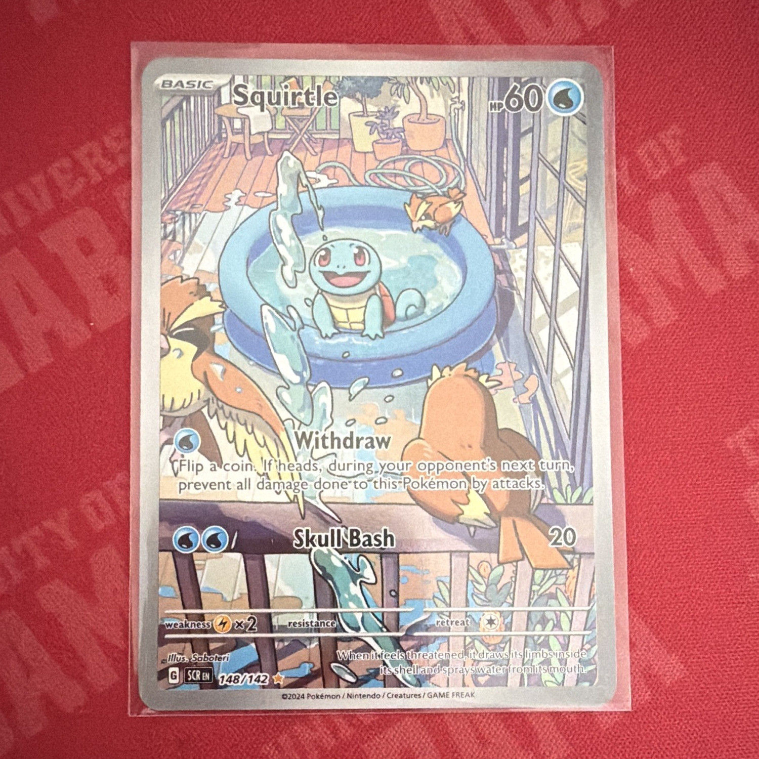 Squirtle 148/142 Sv07: Stellar Crown Illustration Rare Holo English 60 HP