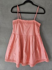 Asos Swim Womens 4 Peach Mini Dress Tank Crochet Trim Coverup 