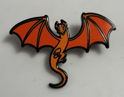 Orange Dragon Enamel Pin Unknown Origin 2  Long