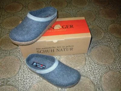 Hausschuh, Haflinger Filzhausschuhe, Grizzly Torben, anthrazit / grau , Größe 45