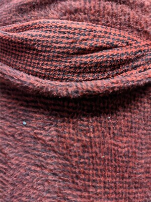 Polartec  fleece highloft velour  burgamy/red houndtoooth   pattan by  the yard 