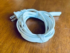 Well Shin 2 Prong Figure 8 Power Cord with Copper Wire Non Polarize 6 Ft White