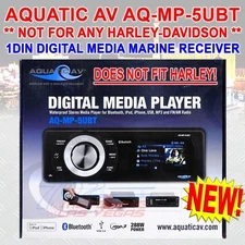AQUATIC AV AQ-MP-5UBT SINGLE DIN DIGITAL MEDIA MARINE RECEIVER *NOT FOR HARLEY*