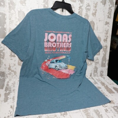 Jonas Brothers Austin Texas 2023 Moody Center T-Shirt Size Large Lt Blue Tee