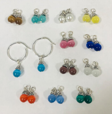 Sterling Hoops with Interchangeable Dangles - Set of 12 - FREE SHIPPING