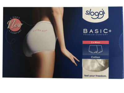 Bipack Damen Slip Sloggi Basic+ Comfort Premium Maxi Baumwolle