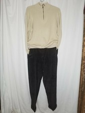 Cutter Buck Cream Pullover L / Dockers Pleated Front Corduroy Pant set 38x31"