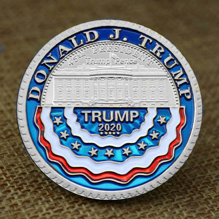 Gift Challenge Coin USA Silver Commemorative 2020 Donald Trump 45th President