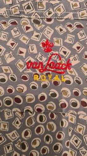 Vintage 80er Seide van Laack Royal Hemd 40 grau bunt gemustert Sehr gut M-L boho - Bild 2 von 5