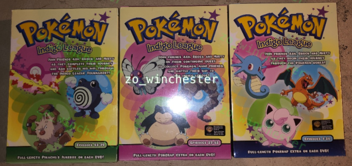 Pokemon Indigo League COMPLETE SERIES DVD Box Set Episodes 1-79 Season  Anime