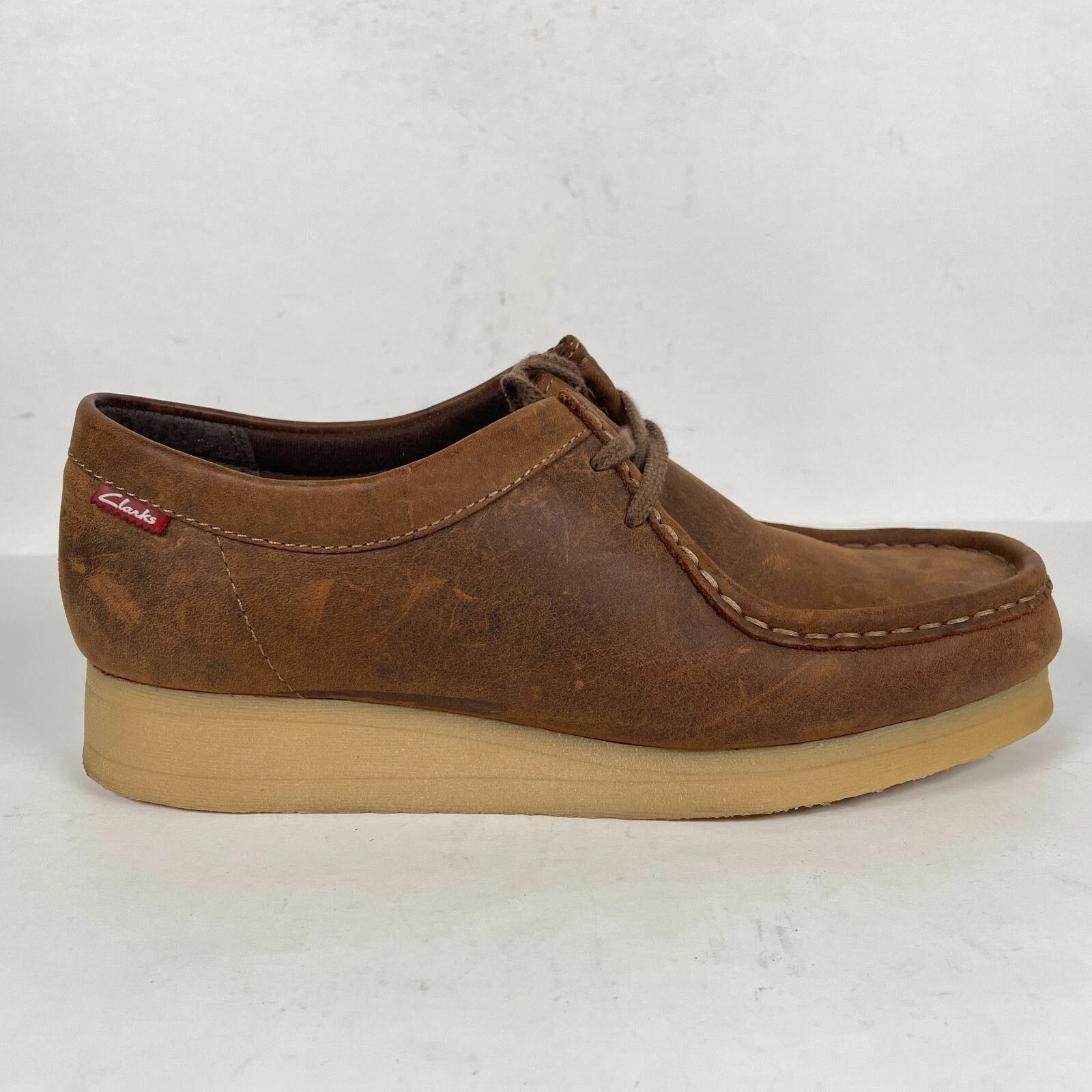 Scarpe mocassini Clarks Padmora Oxford da donna taglia 7 5 M in pelle marrone chukka stringate