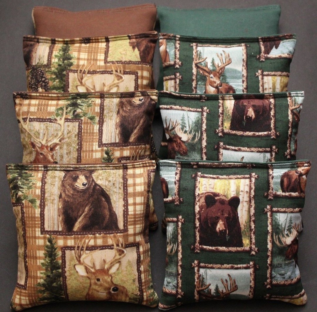 BEAR & WILDLIFE Cornhole Bean Bags 8 ACA Regulation Deer Tree Hunting