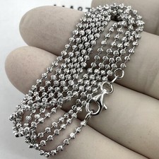 925 STERLING 20'' - 26  SILVER 2MM MOON CUT BEAD CHAIN